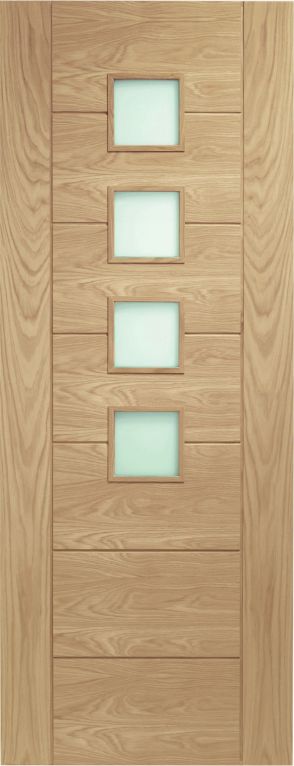 XL Palermo Oak 1 light with clear Glass Internal Door 